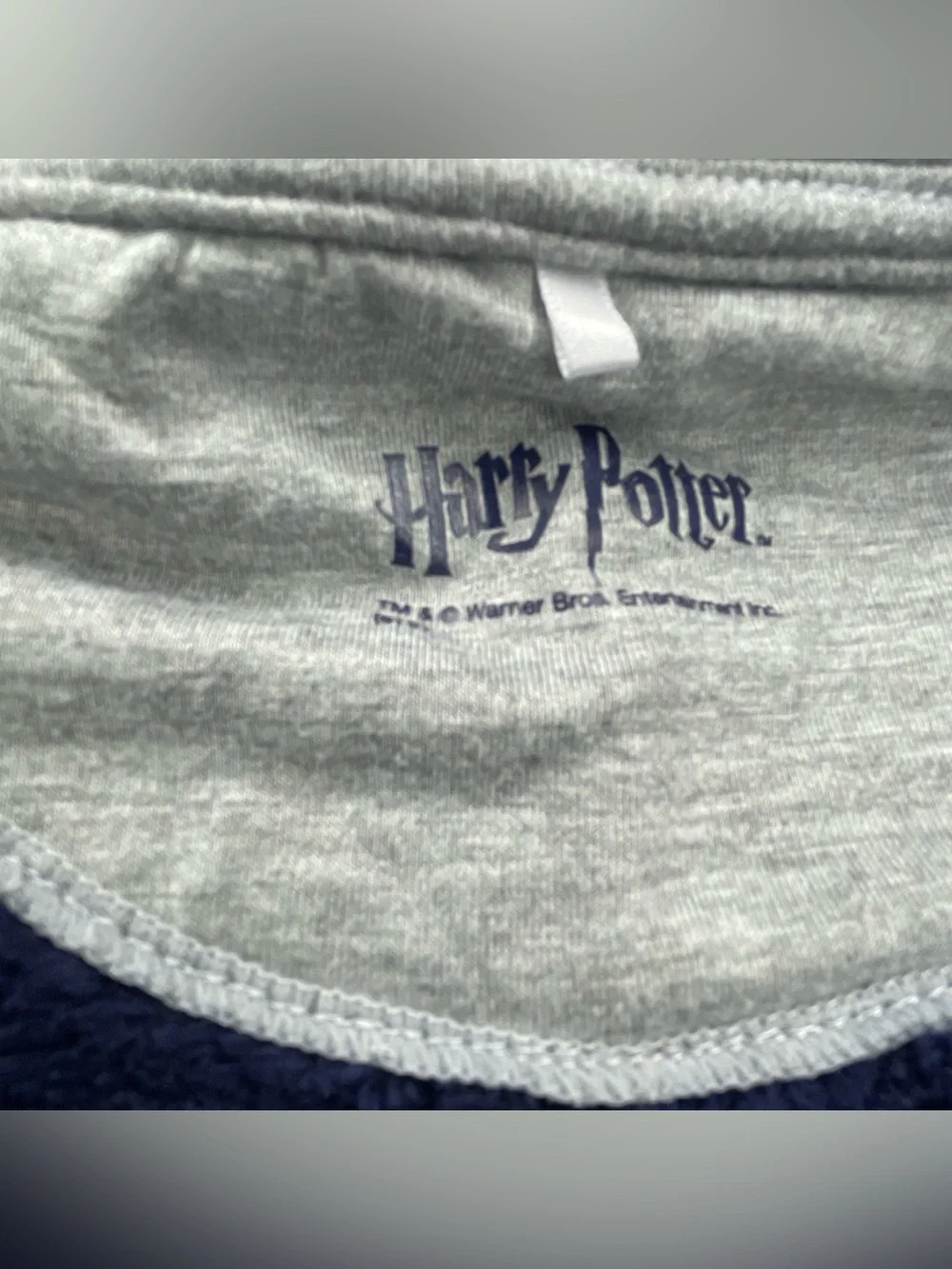 Harry Potter Kids 10-11 Slytherin One- Piece Pajama Fleece Navy Blue Zip Up